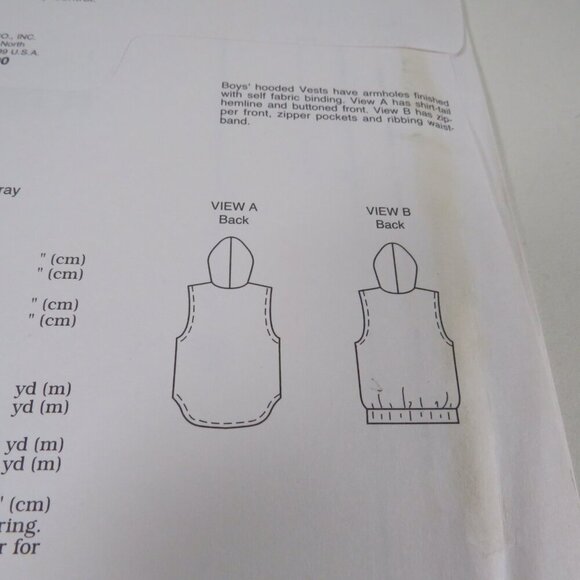 Kwik Sew 2300 Kids Sweatshirt Jacket w Hood NO sleeves UNCUT clothing pattern - Picture 3 of 4